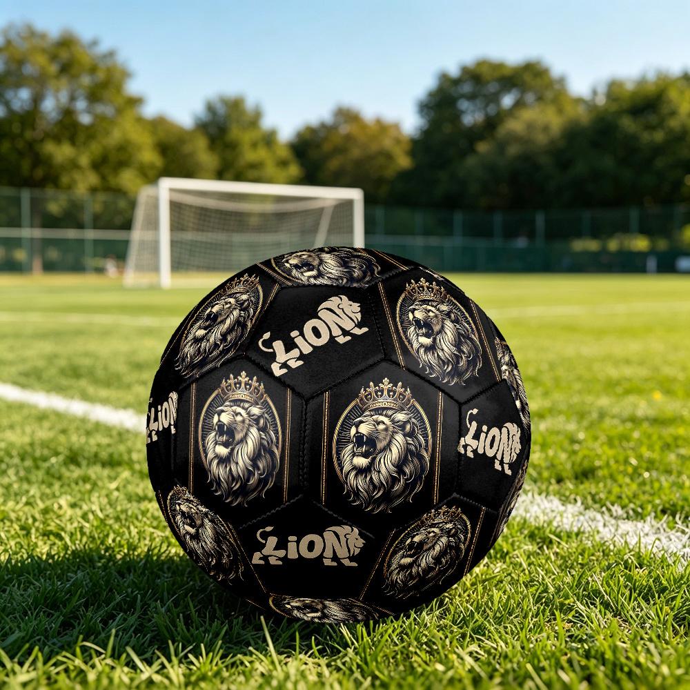 1PC Royal Lion Majesty Power Symbol Soccer Ball Size 5 Football Machine Sewn Indoor/Outdoor Universal Football S94