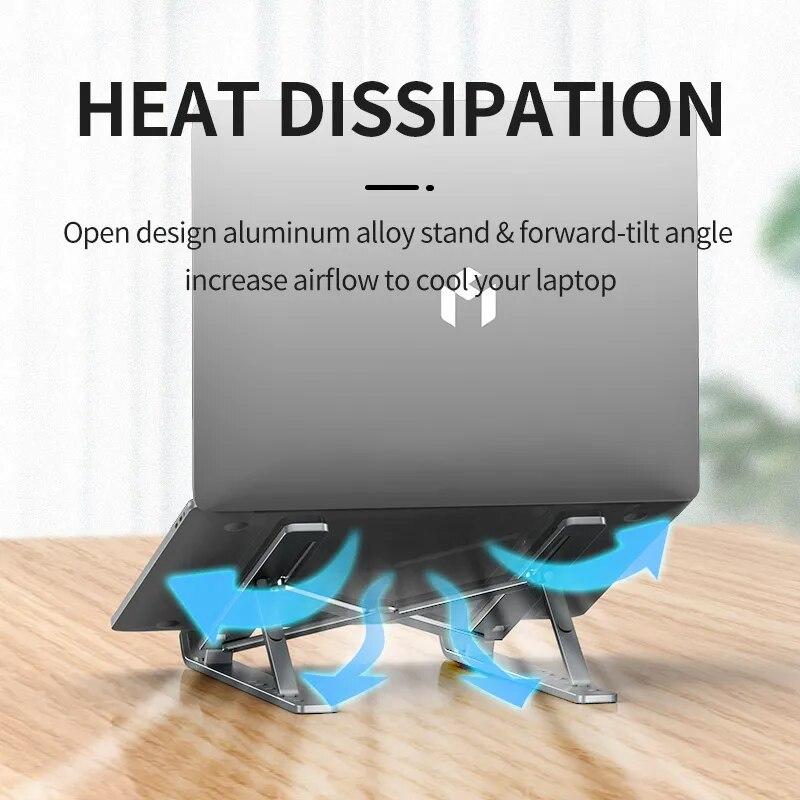 Držák na notebook z hliníkové slitiny Stojánek Nastavitelný Skládací Přenosný Pro notebook Držák Zvedací Držák chlazení Neklouzavý