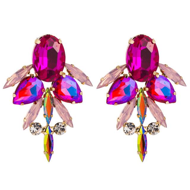 Kristall-Tropfenohrringe für Damen, geometrischer Statement-langer baumelnder Ohrring, großer Ohrring für Damen