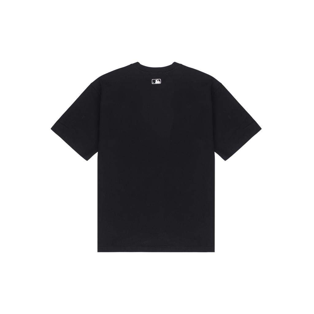 MLB Base Logo T Shirts Unisex Black Crew Neck Moderate Straight Fit 3ATS01023-50BKS