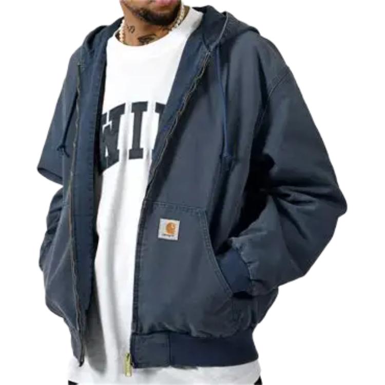 Carhartt WIP OG Active Jacket Classic Loose Fit Square Label Ribbed Cuffs Hem Zip Jacket Men Jacket I034820-2OT-4O