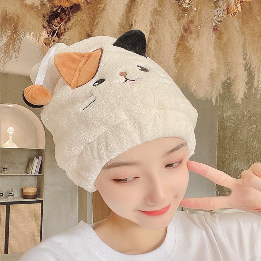 

Microfiber Kid Hair Turban Soft Drying Cap Bathing Tool Bath Head Wrap Bathroom