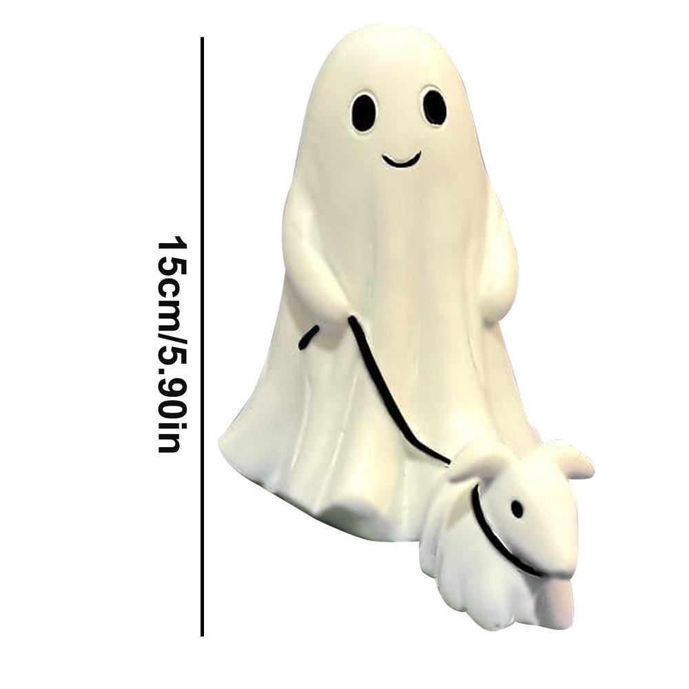 

Жуткая статуя на Хэллоуин, призрак, гуляющая собака, украшения на Хэллоуин, креативная забавная готическая скульптура со светодиодной подсветкой, автомобильные аксессуары