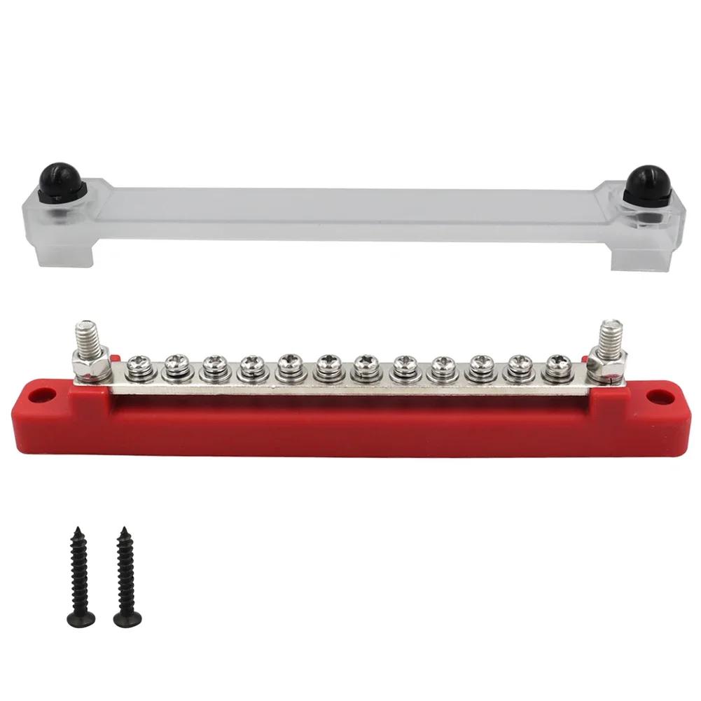 M6 12V Bus Bar 1/4 Inch Power Distribution Block 150A Electrical Terminal Block Buss Bar for Truck Boat Car Camper RV Caravan