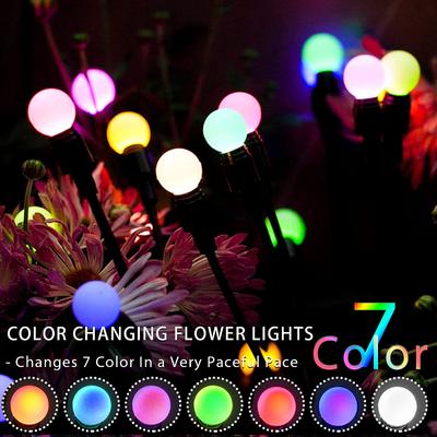 7-kolorowa słoneczna lampa podłogowa do trawnika ogrodowego, lampa świetlikowa, lampa krajobrazowa w ogrodzie, słoneczna lampa LED, rodzinne wakacje, lampa dekoracyjna na przyjęcie świąteczne