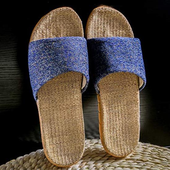 VILAU Room Linen Indoor Sizes Shoes, Slippers, Spring/Summer Sandals, Lightweight, Blue, 42-43