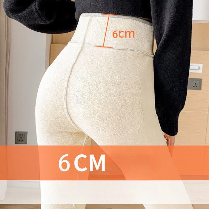 Lamb Fleece with Thickened Outer Layer, Extra Thick Oversized Slim Fit, Winter Base, Warm Cotton Pants for Women