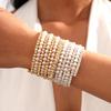 Baroque Diamond Imitation Pearl Multi-layer Geometric Bracelet Elegant Temperament Light Luxury Jewelry