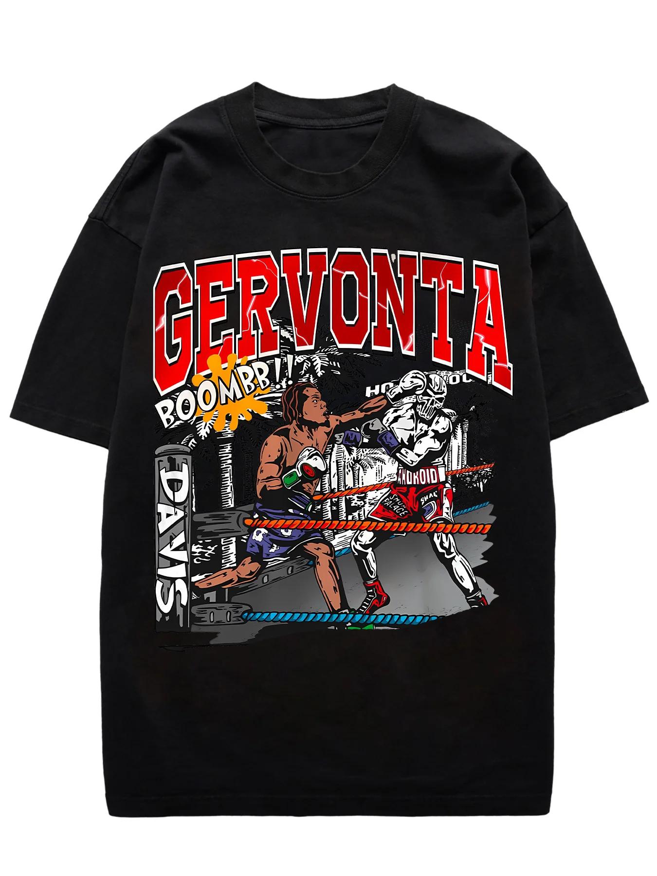 Mens Retro Boxing Graphic T Shirt  Gervonta Davis vs Francisco Fonseca Design Soft Breathable Cotton Fabric Casual M