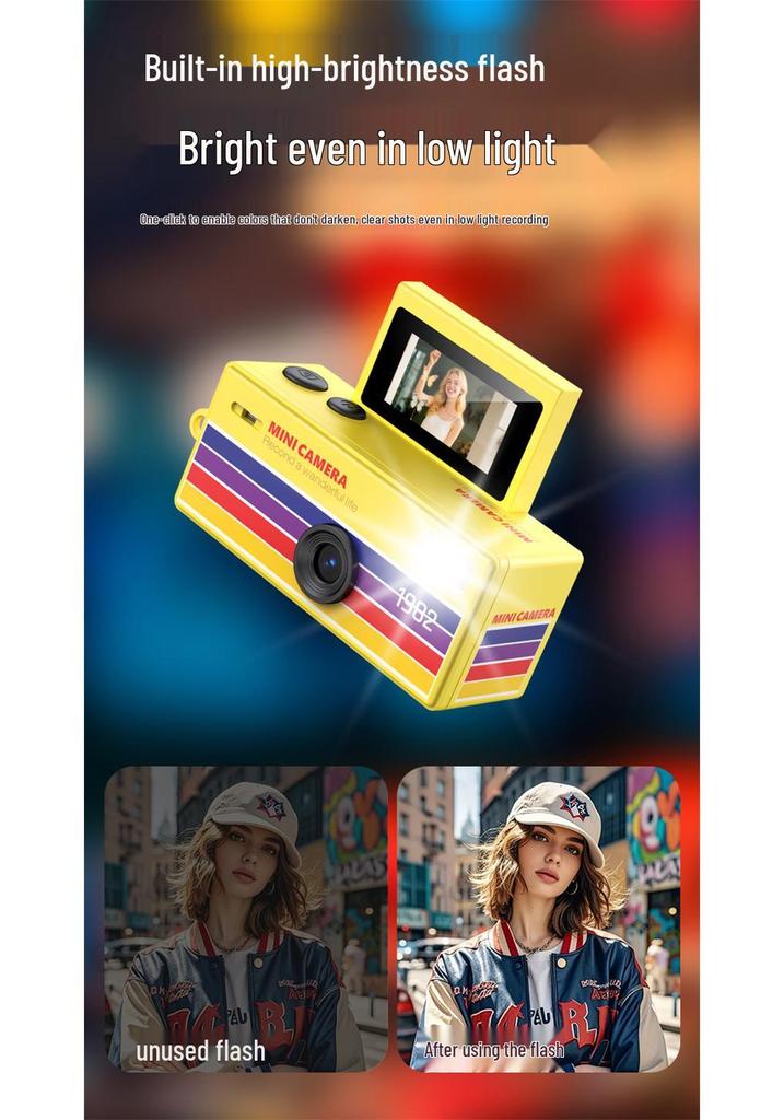 New Cross-Border Flip Screen Thumb Camera: Video Recorder for Students & Kids