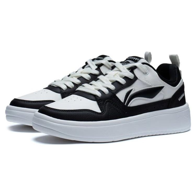 Li Ning Xingchu 2.0 Fashion Non-Slip Wear-Resistant Low-Top Skate Shoes Women Sneakers White Black AGCT338-1
