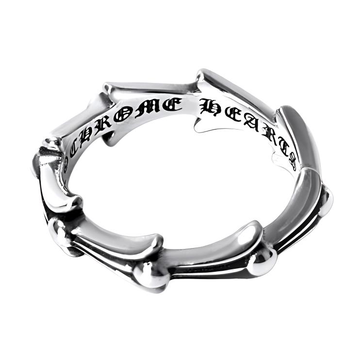 CHROME HEARTS Fischgrätenblumenring 925 Silber Unisex-Ring CH-JZ-525