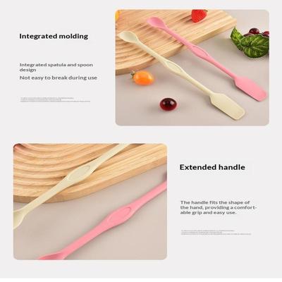 Long Handle Silicone Scraping Spoon Double Ended Temperature Resistant Easy To Clean For Baking Cooking Mixing Kitchen Use