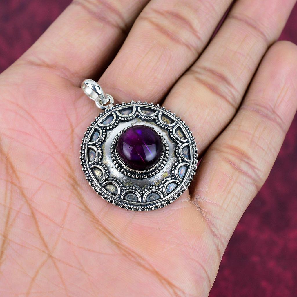 Purple Flash Labradorite Jewelry, 925 Solid Sterling Silver Pendant Handmade Gemstone Jewelry, Gifts For Wife Brand New Pendant