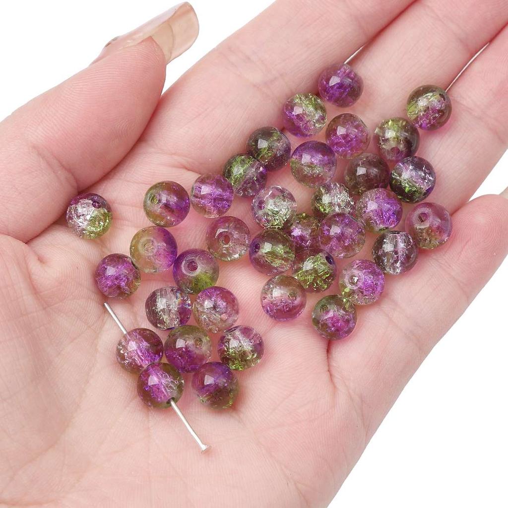 8-14mm Whtie and Random Mixed Crackle Acrylic Beads Spacer Ball Beads for DIY Bracelet Fashion