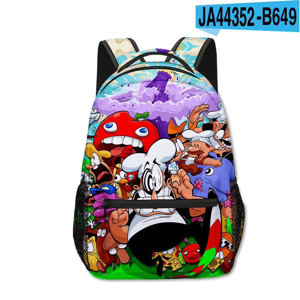 Kpop Jugendliche Schultaschen Unisex Pizzaturm Pfeffermann Reisetaschen 3D-Druck Oxford Wasserdicht Notizbuch Schulterrucksäcke