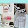 Cute Solid Color Silver Bow Decoration Kid Mini Shoulder Chain Bag For Summer Casual Wear