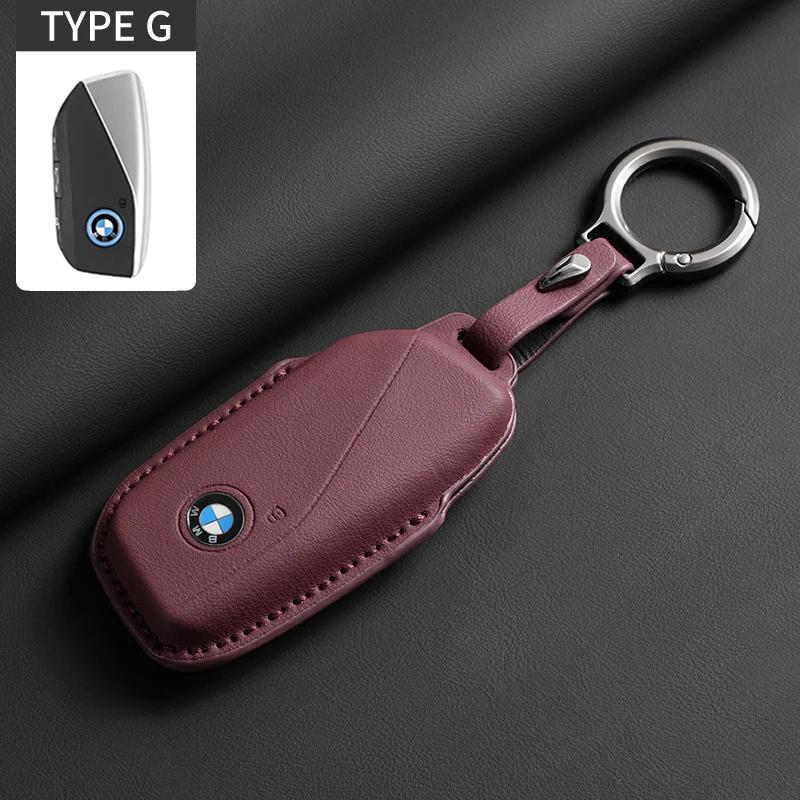 Heiß 2025 Mode Vollklapp Leder Auto Schlüsselhülle Schlüsselanhänger Schlüssel Schutzhülle Für BMW 7er Serie G07 G09 G70 G81 XM U06 M3 2023 X1 X7 iX i7 I2
