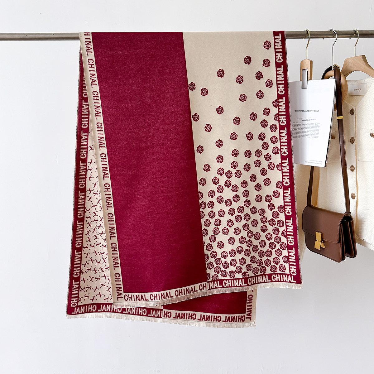 

Роскошная корейская мода Зимняя кашемировая пашмина шаль Леди накидка Теплые осенние шарфы Дизайнерский принт Женский фуляр Столы Шарф 66X186cm