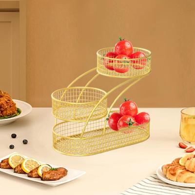 3 Layer Fruit Basket Bread Vegetable Rack Large Capacity Snack Serving Tray Plate
