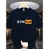 European Sizes Men's Fitness T-shirt - Breathable Sweatshirt with Gymhub Pattern, Lightweight Elastic Top, Suitable for Gym and Casual Wear