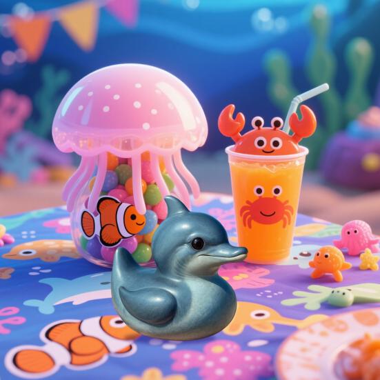 Sea Animal Duck Figurine Turtle Shark Dolphin Whale Duck Beaver Octopus Statue Sculpture Home Office Desktop Car Dashboard Decoration Ornament
