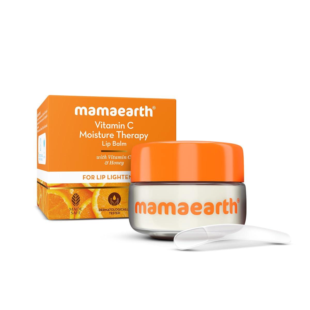 

Mamaearth Бальзам для губ Vitamin C Moisture Therapy SPF 50 для сухих и потрескавшихся губ 15 г с глянцевым финишем