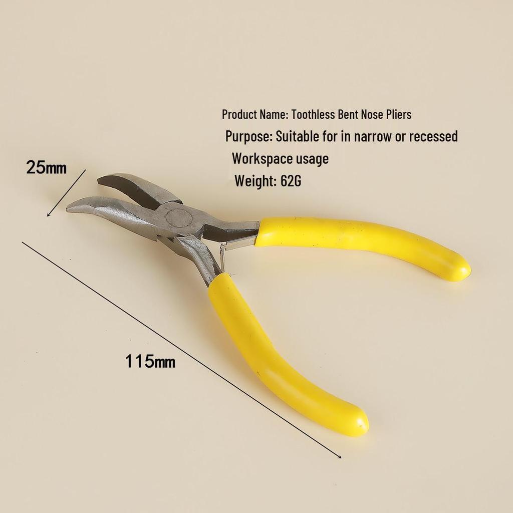 Handmade Beading Pliers Set: Round Nose, Steel Diagonal Cutting, and 9-Needle Pliers.