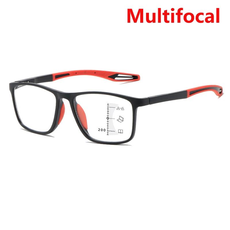 Photochromic Multifocal Reading Glasses Anti-blue Light Presbyopia Eyeglasses Outdoor Sport Unisex Ultralight Diopter Eyeglasses