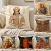 Classical Traditional HHanuman Cushion Cover Pillowcase Antidustmite Invisible Zipper Short Plush Sofa Cushion