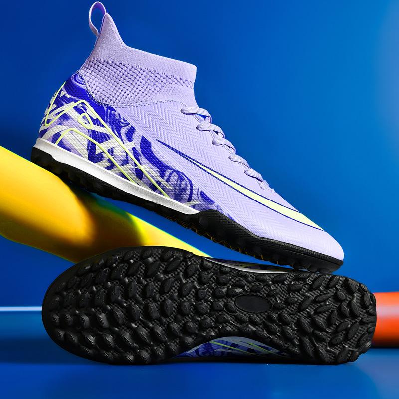 Mens Football Shoes TF/FG High Top Lightweight Grass Training Football Boots Professional Competition Soccer Shoes for Man