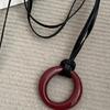 Contemporary Round Pendant Necklace With Sturdy Leather Strap Jewelry Accessory for Everyday Casual Wear Daily Use