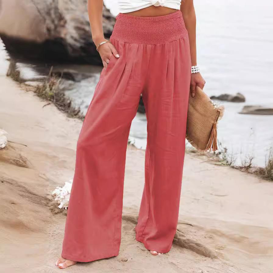 In Stock! 2022 Casual Wide-Leg Cotton Linen Bestseller Loose Long Pants for Women - Spring/Summer Collection.