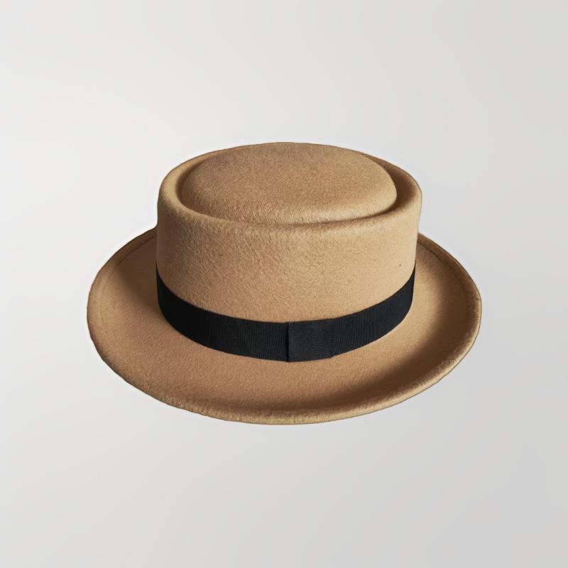 Autumn and Winter New Top Hat, Flat Top Flat Edge European and American Tide Hat, Creative Decorative Hat, Agent To Join