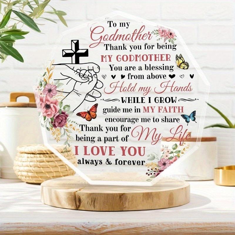 

Godmother Acrylic Keepsake - Christian Baptism Gift from Godchild чистый