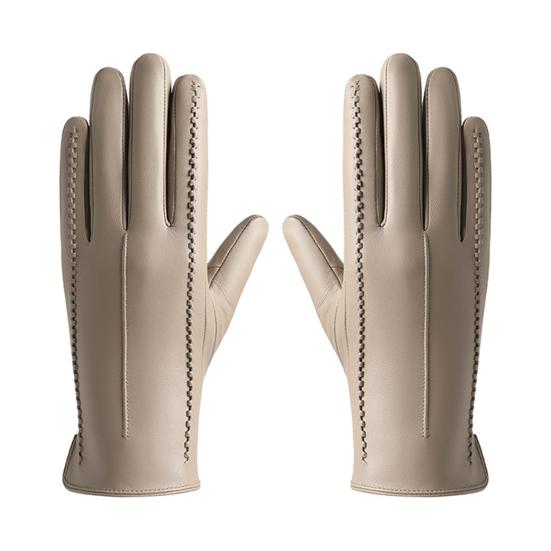 1 Paar Damen Handschuhe Kunstleder Touchscreen Vollhand Warme Winterhandschuhe Verdicktes Weiches Futter Reise Ski Handschuhe