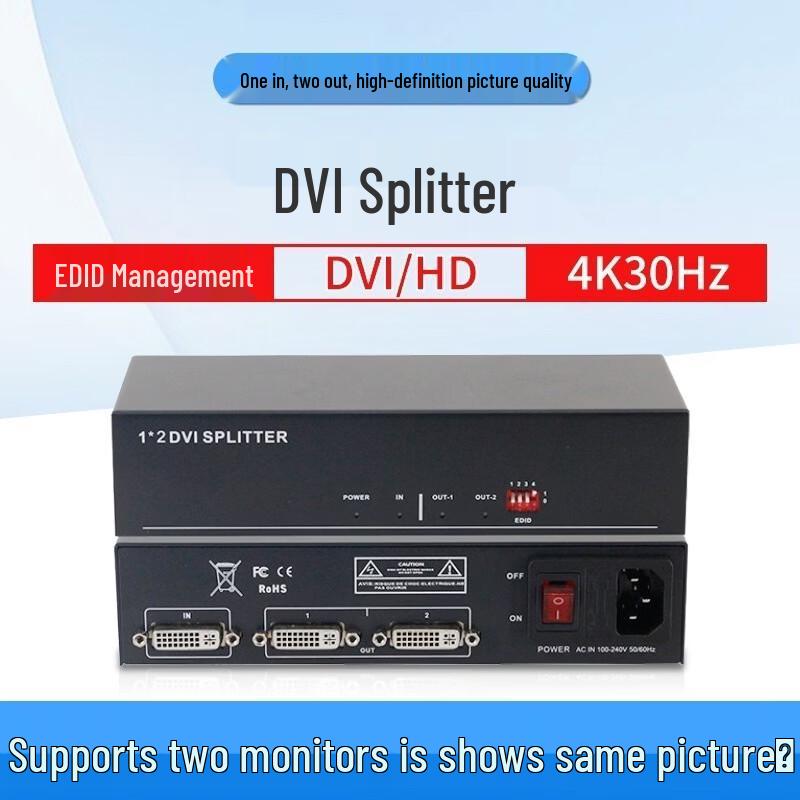 

Jiyin DVI 1-to-2 Splitter 4K HD