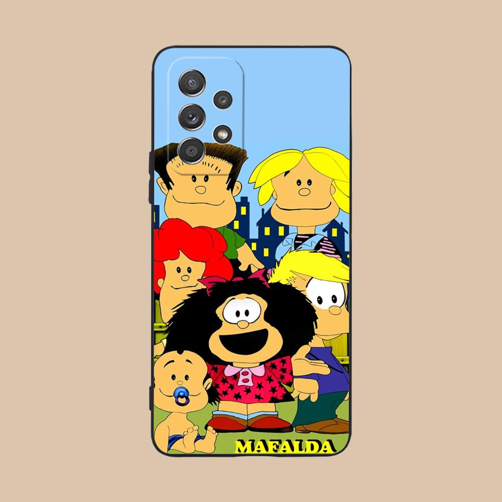 Cartoon M-Mafaldas Phone Case for Samsung Galaxy A73 72 71 70 56 55 54 53 52 36 35 34 23 16 15 5G Colour Printing Pretty Luxury
