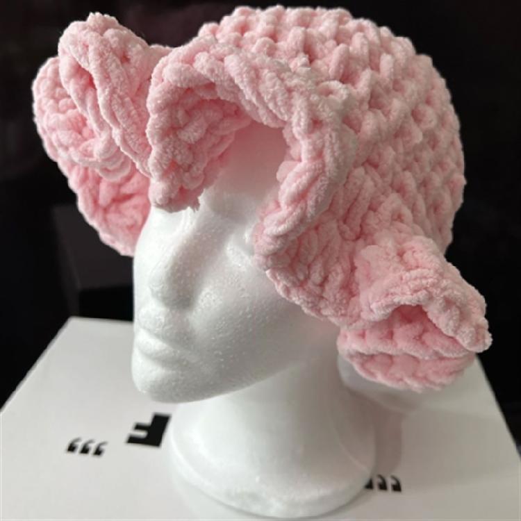 Mädchen Übergroßer Hut Handgewebter Hut Handgewebte Rüschen für Urlaub Foto-Requisiten