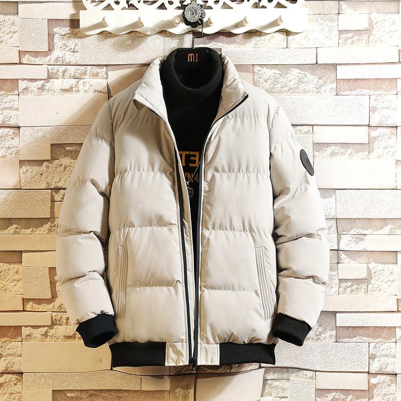 Men's Cotton-padded Clothes Winter New Velvet Cotton-padded Clothes Winter Clothes Short Jacket Trend Thickened Stand-up Collar Cotton-padded Jacket