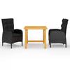 Vidaxl 3-Piece Garden Furniture Set, Black
