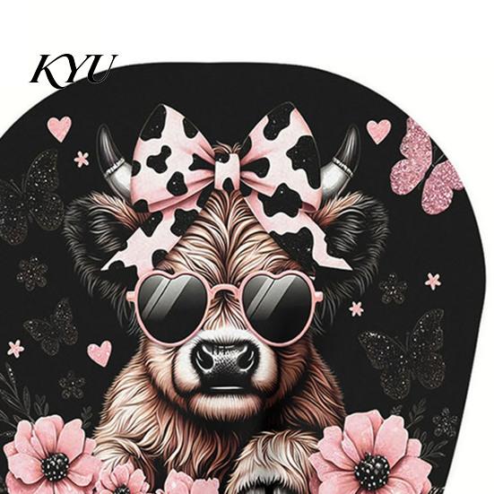 Comfortable Car Headrest Slip Covers 2Pcs Cute Calf with Pink Flowers, Breathable Auto Easy to Install Interior Upgrades Seat Protectors, Stretchy