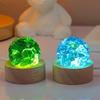 LED Wood Stand Glass Ball Detachable Glaze Beads Glass Sphere Figurine  Home Decoration