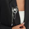 SHIXIN Multi-Functional Exquisite Heart Brooch Chain Tassel Anklet Pant Pin Imitation Pearl Adjustable Fashion Jewelry for Women