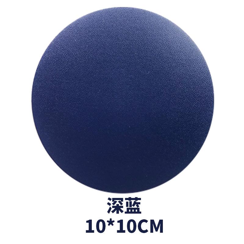 Round spot leather teacup mat can be ordered lOGO hand sewing with oil edge pu leather coaster thermal insulation mat wholesale