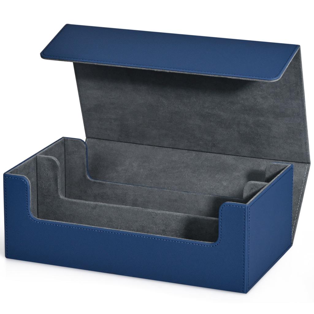 Card Storage Box Holds 1200+ Sleeved Cards Strong Magnetic PU Leather Deck Case for TCG Collectors