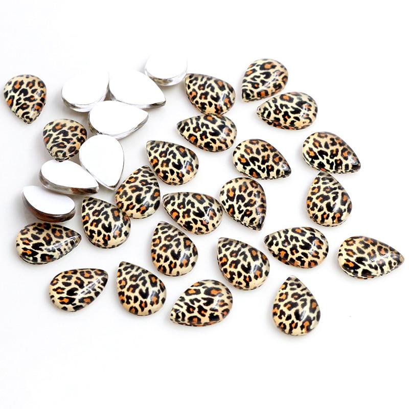 10x14mm 13x18mm 18x25mm Drop Leopard print New Fashion Handmade Photo Glass Cabochons Pattern Domed Jewelry Accessories supplies Drop 10x14mm 20pcs