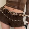 Animal Print Pu Leather Belt For Women With Metal Buckle Vintage Fashion Accessory