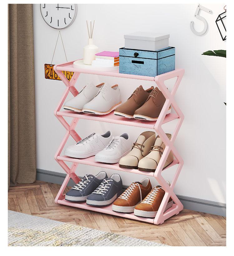 Household Simple Multi-layer Space-saving X-shaped Shoe Rack Multi-functional Assembly Shoe Cabinet Dust-proof Storage Rack
