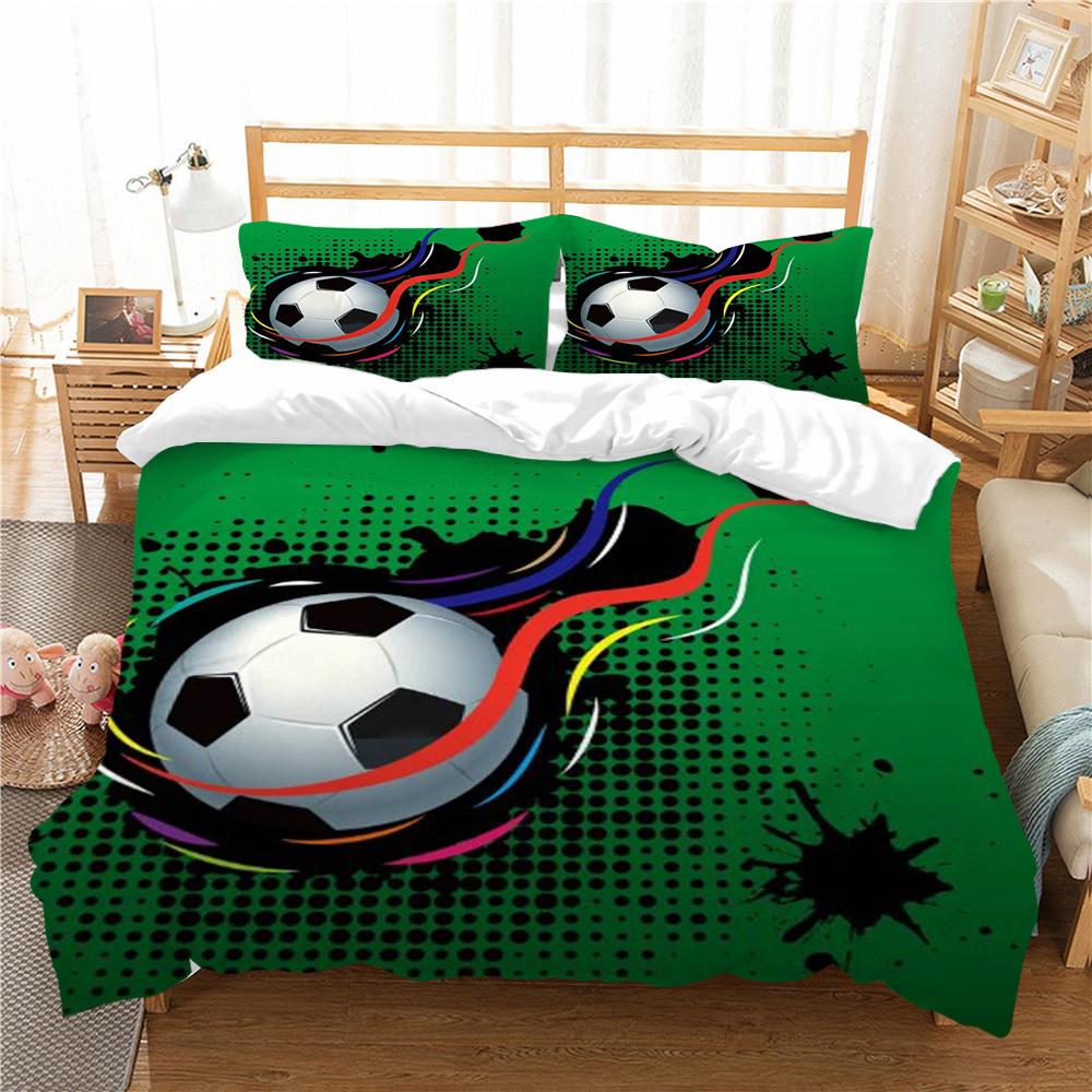 Bed Set Sports Style Duvet Cover Set Soccer Printed Quilt Cover Set Teens King Queen Size Bedding Fashion Cover Suit Luxury Bedding Cover
